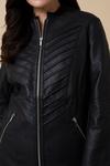 Wallis Curve Faux Leather Quilted Zip Front Jacket thumbnail 5