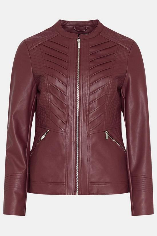 Wallis Petite Faux Leather Collarless Zip Jacket 5