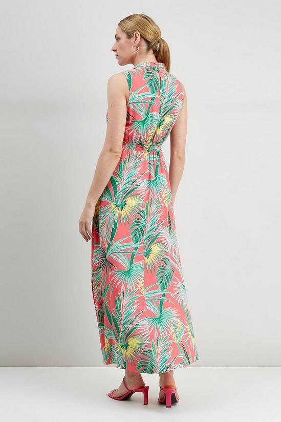 Wallis Coral Palm Halter Neck Dress 3