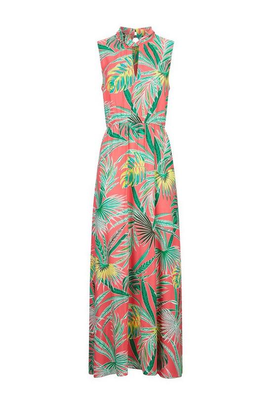 Wallis Coral Palm Halter Neck Dress 5