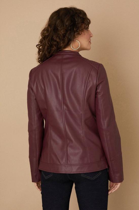 Wallis Faux Leather Collarless Zip Jacket 3