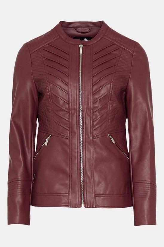 Wallis Faux Leather Collarless Zip Jacket 5