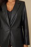 Wallis Black Faux Leather Blazer Jacket thumbnail 4