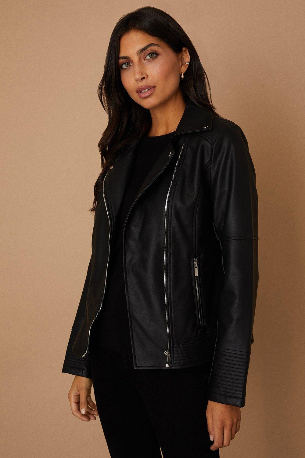 Faux leather outlet jacket wallis