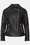 Wallis Black Faux Leather Zip Front Biker Jacket thumbnail 5