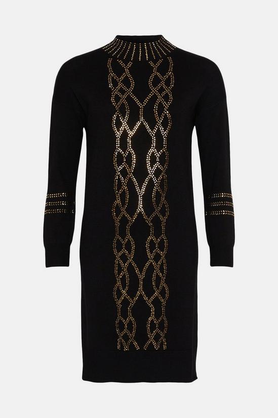 Wallis Black Hotfix Cable Embellished Tunic Dress 5