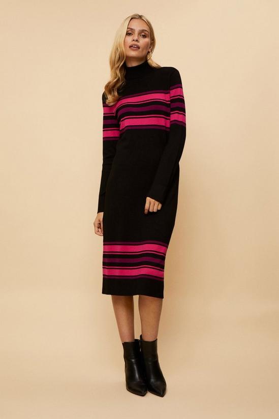 Wallis Purple Block Stripe Polo Knitted Dress 2