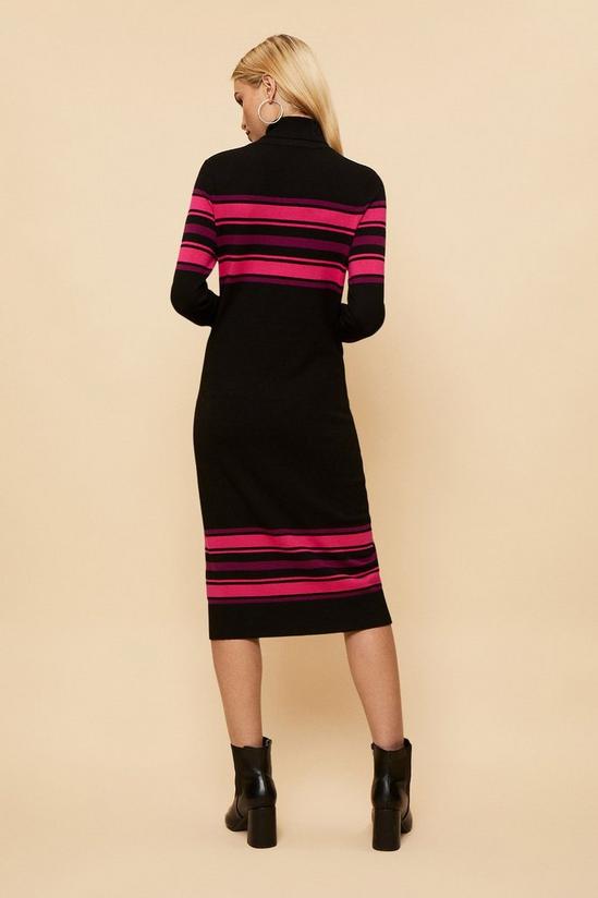 Wallis Purple Block Stripe Polo Knitted Dress 3