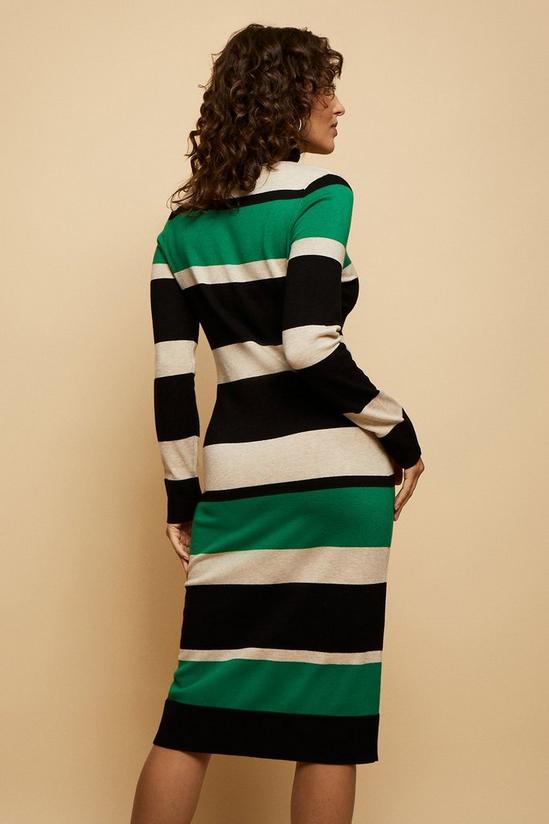 Wallis Multi Stripe Polo Neck Knitted Dress 3