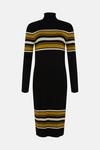 Wallis Tall Ochre Block Stripe Polo Knitted  Dress thumbnail 5