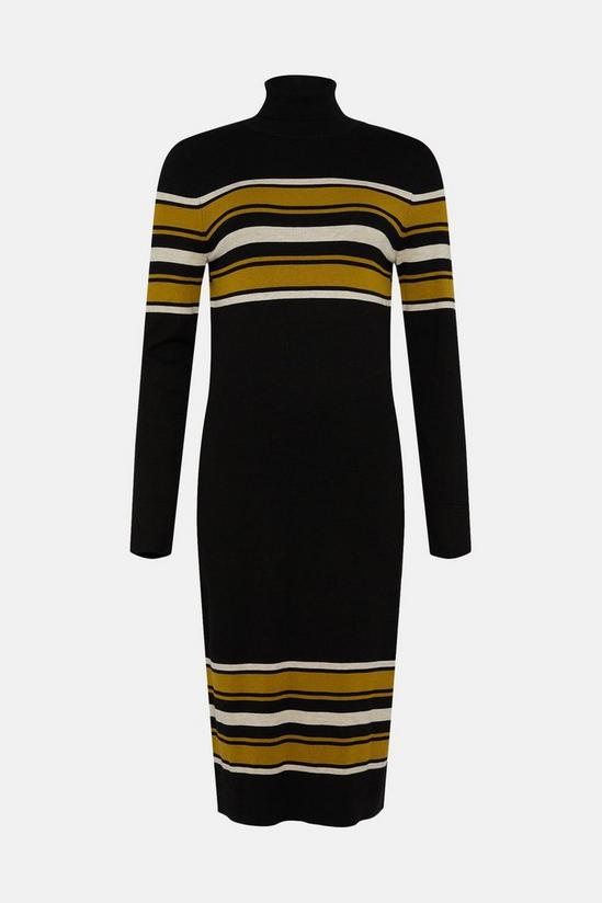 Wallis Tall Ochre Block Stripe Polo Knitted  Dress 5