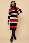 Wallis Petite Red Stripe Polo Neck Knitted Dress thumbnail 1