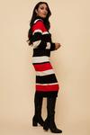 Wallis Petite Red Stripe Polo Neck Knitted Dress thumbnail 2