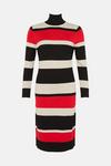 Wallis Petite Red Stripe Polo Neck Knitted Dress thumbnail 5