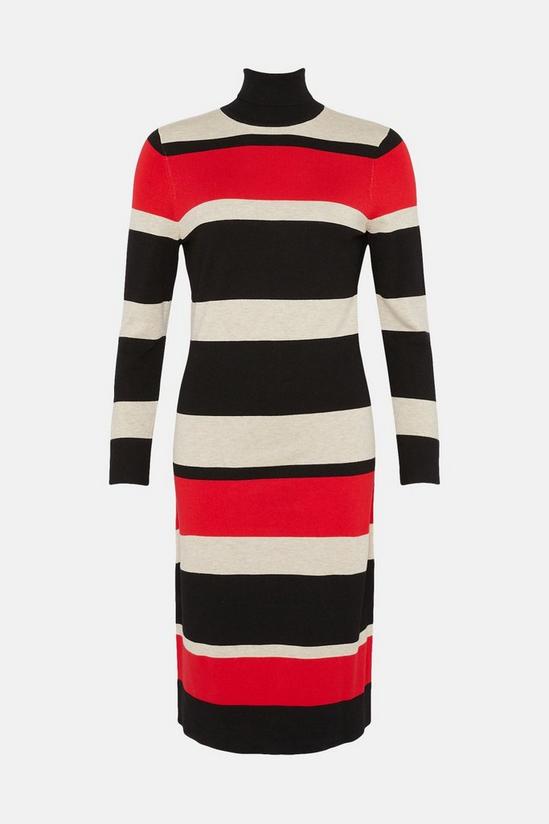 Wallis Petite Red Stripe Polo Neck Knitted Dress 5