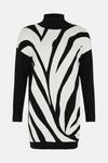 Wallis Petite Mono Zebra Knitted Tunic thumbnail 5