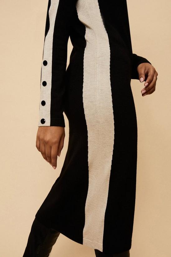 Wallis Petite Black Stripe Panel Knitted Dress 4