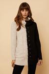 Wallis Cable knit Pearl Front Contrast Jumper thumbnail 1