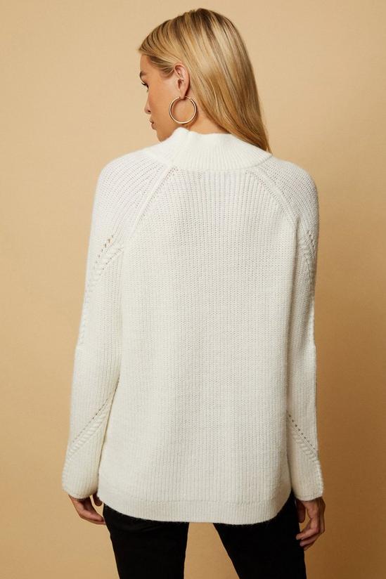 Wallis Ivory Cable Knit High Neck Jumper 3