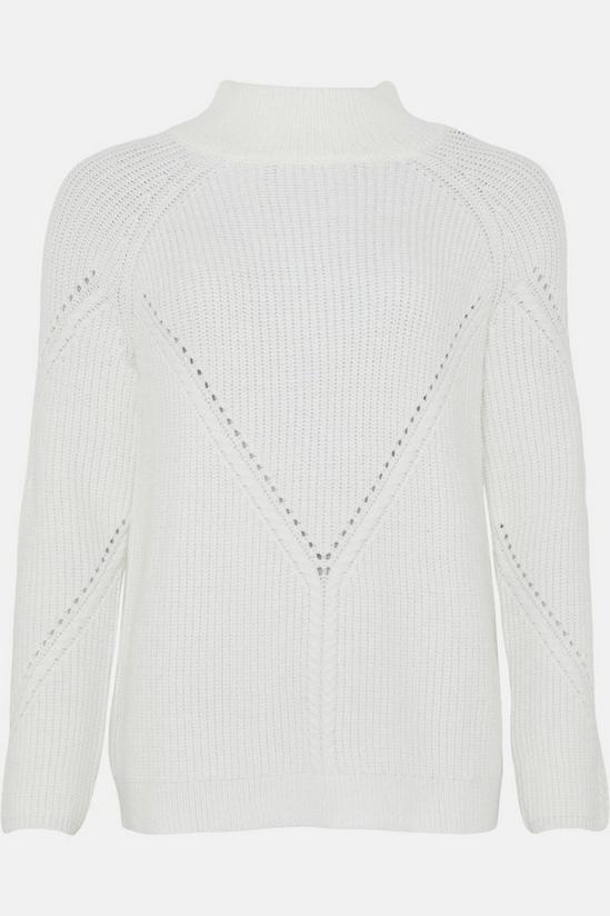 Wallis Ivory Cable Knit High Neck Jumper 5