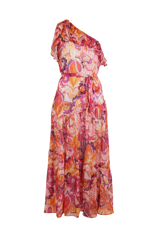 Wallis Petite Pink Abstract One Shoulder Maxi Dress 5