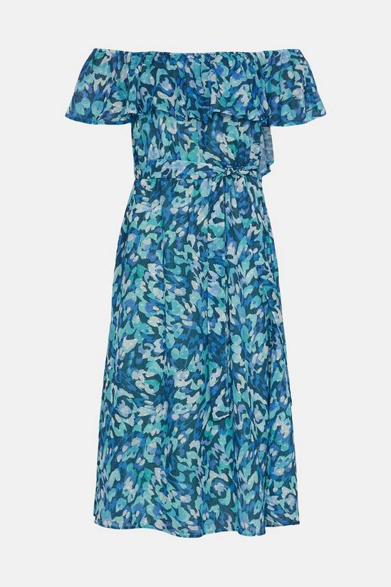 Wallis Petite Blue Abstract Off Shoulder Dress 5