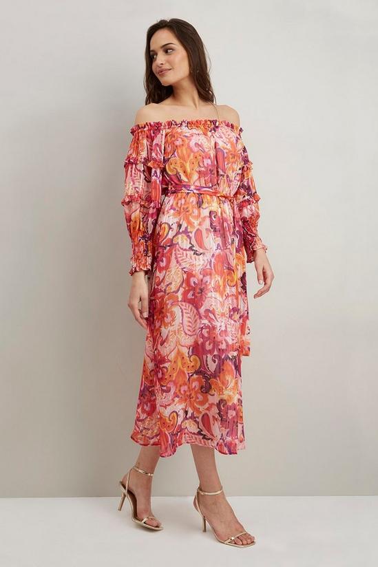 Wallis Pink Abstract Off Shoulder Dress 1