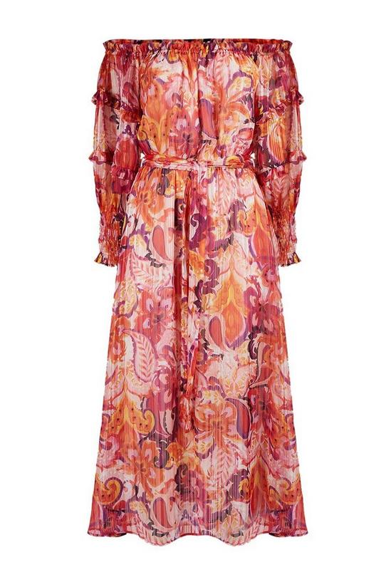 Wallis Pink Abstract Off Shoulder Dress 4