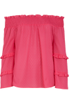 Wallis Pink Dobby Ruffle Sleeve Bardot Top thumbnail 5