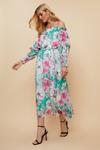 Wallis Green And Pink Floral Off Shoulder Dress thumbnail 2