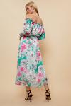 Wallis Green And Pink Floral Off Shoulder Dress thumbnail 3