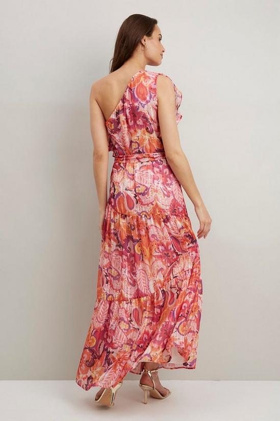 Wallis Pink Abstract One Shoulder Maxi Dress 3