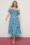 Wallis Blue Abstract Off-shoulder Dress thumbnail 1