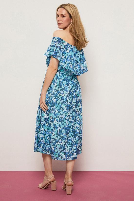 Wallis Blue Abstract Off-shoulder Dress 3