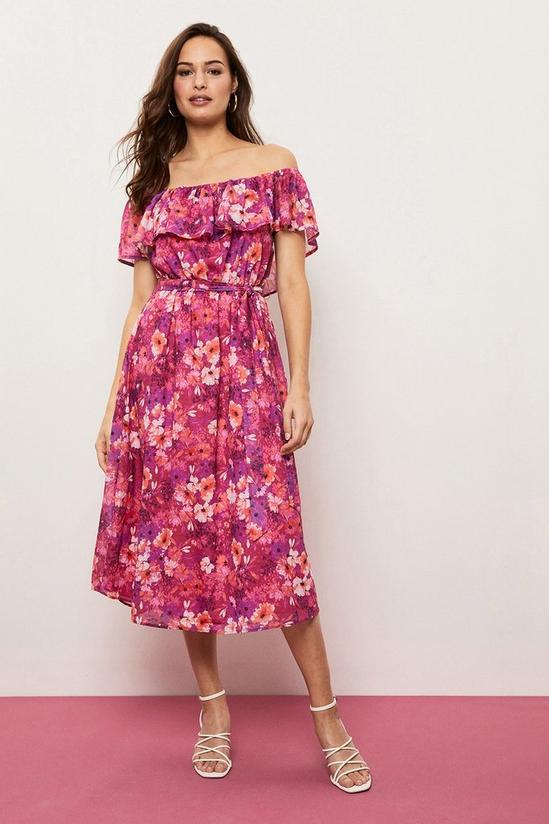Wallis Multi Floral Off-shoulder Dress 1