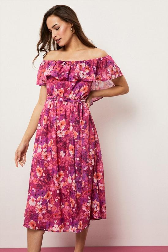 Wallis Multi Floral Off-shoulder Dress 2