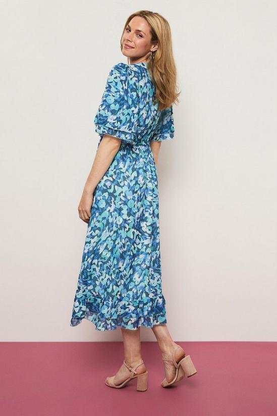 Wallis Blue Abstract Wrap Midi Dress 3