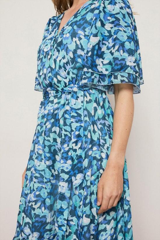 Wallis Blue Abstract Wrap Midi Dress 5