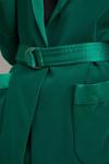 Wallis Green Satin Belted Suit Jacket thumbnail 4