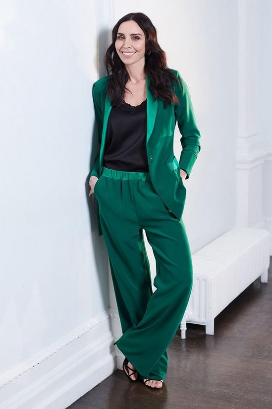 Wallis Green Satin Suit Trousers 1