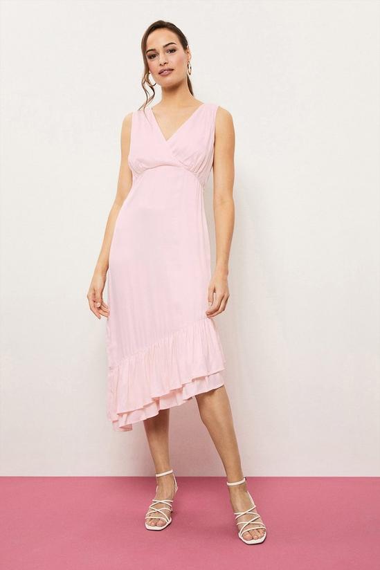Wallis Pink Satin Midi Dress 1