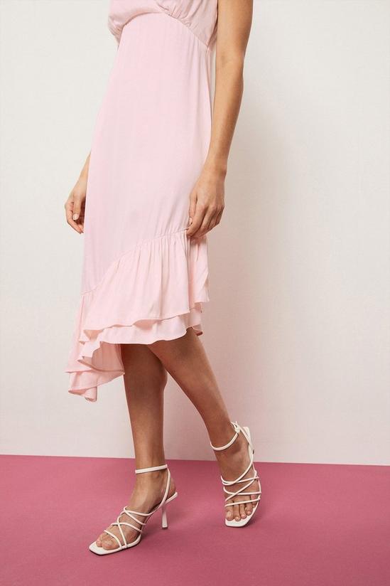Wallis Pink Satin Midi Dress 6