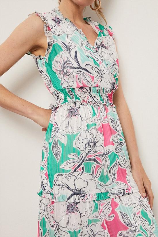 Wallis Green And Pink Floral Maxi Dress 3