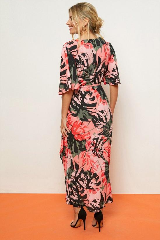 Wallis Khaki Palm Wrap Dress 3