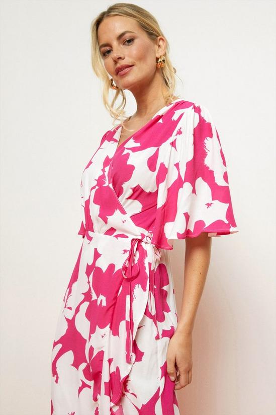 Wallis Pink Flower Wrap Dress 2