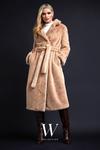 Wallis Camel Faux Fur Wrap Belted Midi Coat thumbnail 1
