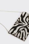 Wallis Mono Animal Zebra Sequin Clutch Bag thumbnail 4
