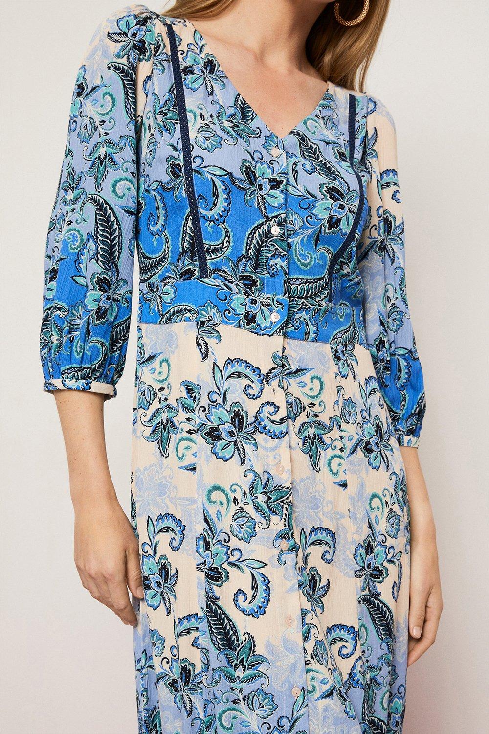 Wallis blue hot sale paisley dress