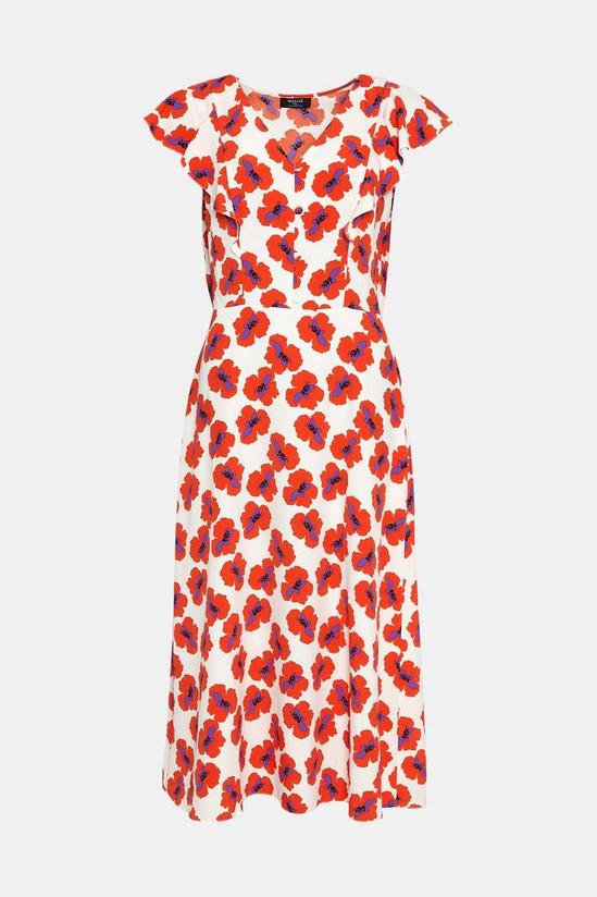 Wallis Tall Red Floral Button Through Printed Dress 5