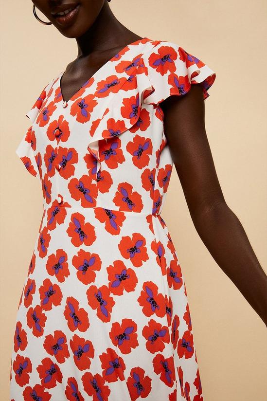 Wallis Button Through Ruffle Detail Floral Dress 4
